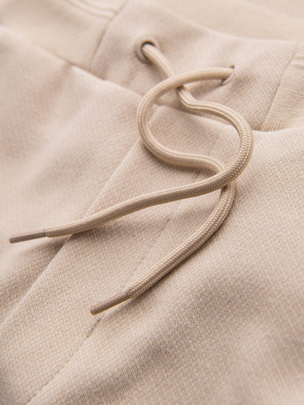 Ombre Clothing Pánské bavlněné teplákové šortky BASIC béžové Ombre Clothing