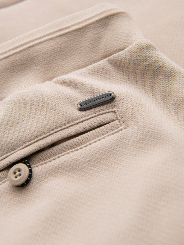 Ombre Clothing Pánské bavlněné teplákové šortky BASIC béžové Ombre Clothing