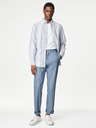 Marks & Spencer Modré pánské chino kalhoty s příměsí lnu Marks & Spencer