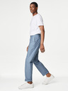 Marks & Spencer Modré pánské chino kalhoty s příměsí lnu Marks & Spencer