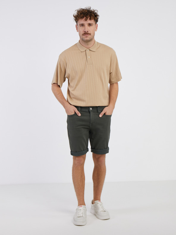 LERROS Khaki pánské džínové kraťasy LERROS