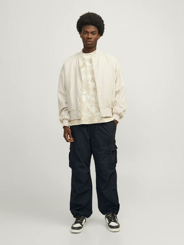 Jack & Jones Černé pánské cargo kalhoty Jack & Jones Parachute