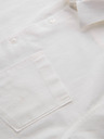 Ombre Clothing Pánská košile s krátkým rukávem a kubánským límcem bílá Ombre Clothing