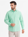 Ombre Clothing Pánská bavlněná košile oxford v pastelových barvách - mátová Ombre Clothing