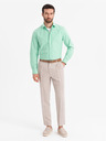 Ombre Clothing Pánská bavlněná košile oxford v pastelových barvách - mátová Ombre Clothing