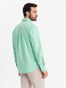 Ombre Clothing Pánská bavlněná košile oxford v pastelových barvách - mátová Ombre Clothing