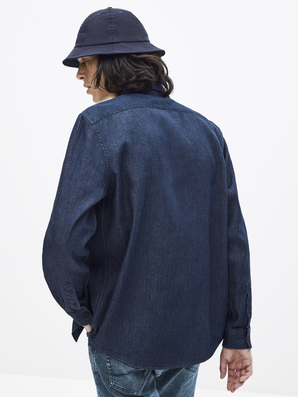 Celio Tmavě modrá džínová košile Celio Sawork