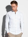 Ombre Clothing Pánská košile s dlouhým rukávem K542 - bílá