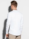 Ombre Clothing Pánská košile s dlouhým rukávem K542 - bílá