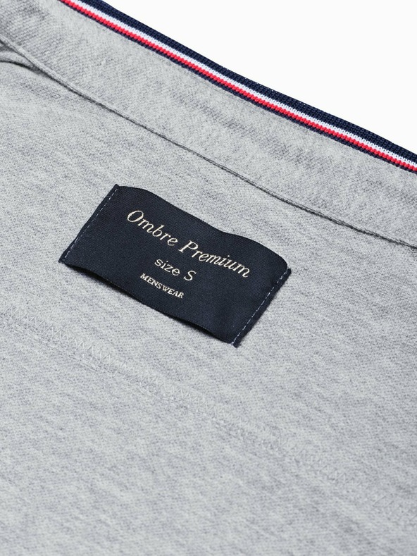 Ombre Clothing Pánská košile s dlouhým rukávem K542 - šedá