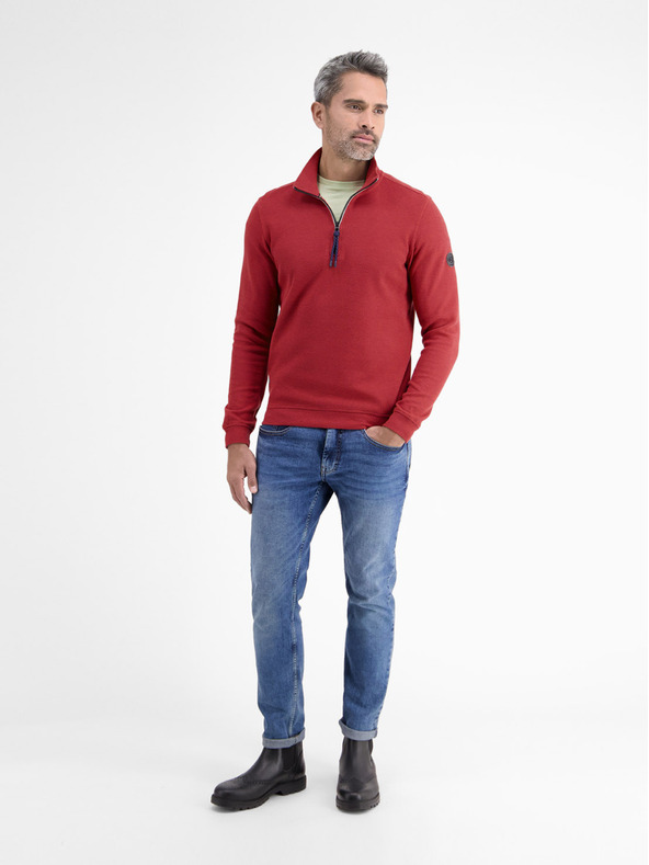 LERROS Červená pánská basic mikina LERROS