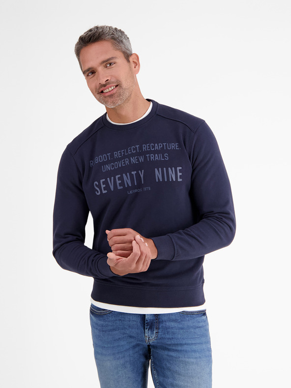 LERROS Tmavě modrá pánská mikina LERROS