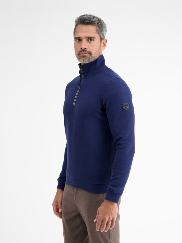 LERROS Tmavě modrá pánská basic mikina LERROS