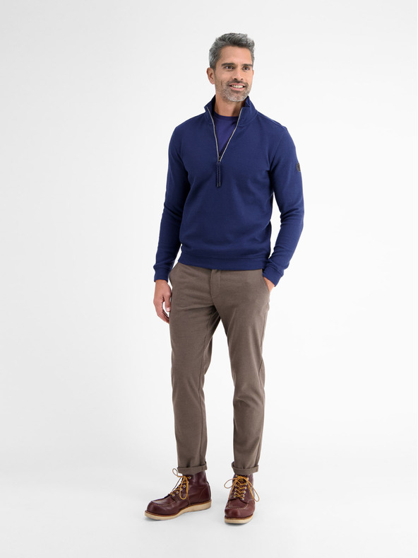 LERROS Tmavě modrá pánská basic mikina LERROS