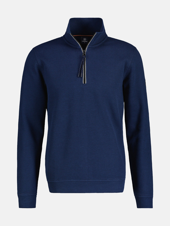 LERROS Tmavě modrá pánská basic mikina LERROS