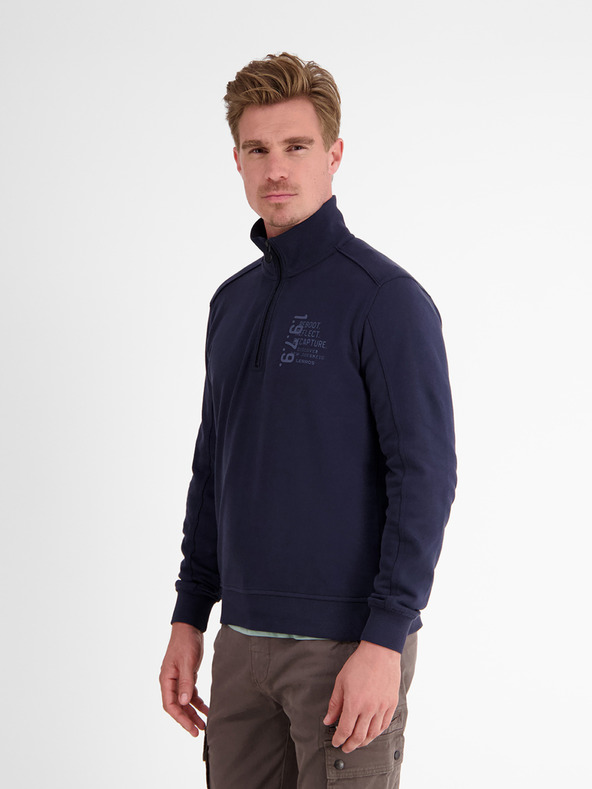 LERROS Tmavě modrá pánská mikina na zip LERROS