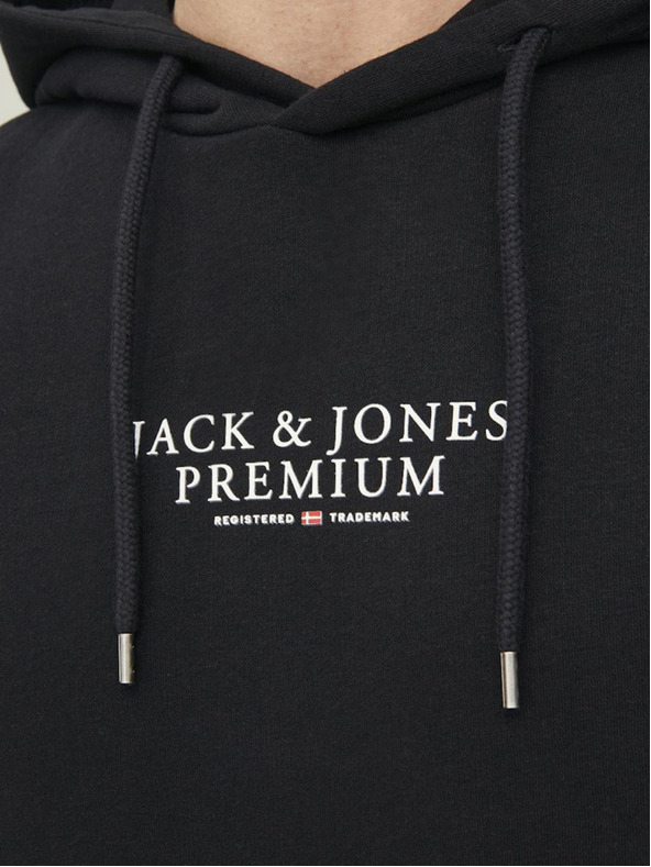 Jack & Jones Černá pánská mikina s kapucí Jack & Jones