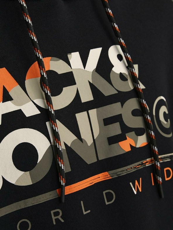 Jack & Jones Černá pánská mikina s kapucí Jack & Jones