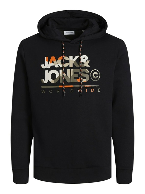 Jack & Jones Černá pánská mikina s kapucí Jack & Jones