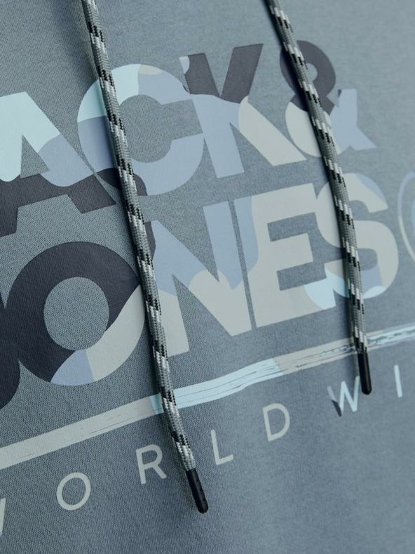 Jack & Jones Modrá pánská mikina s kapucí Jack & Jones