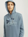 Jack & Jones Modrá pánská mikina s kapucí Jack & Jones