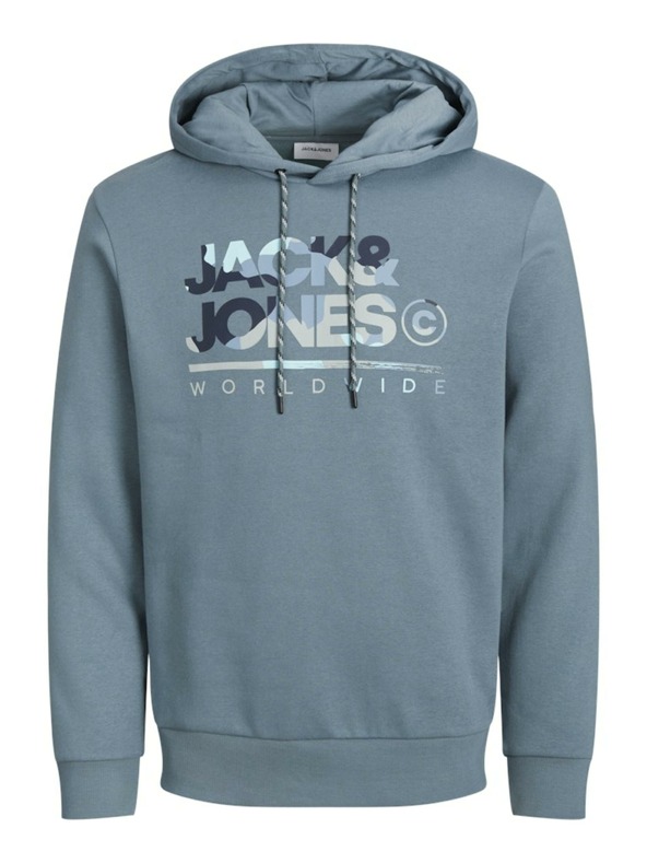 Jack & Jones Modrá pánská mikina s kapucí Jack & Jones
