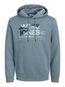 Jack & Jones Modrá pánská mikina s kapucí Jack & Jones