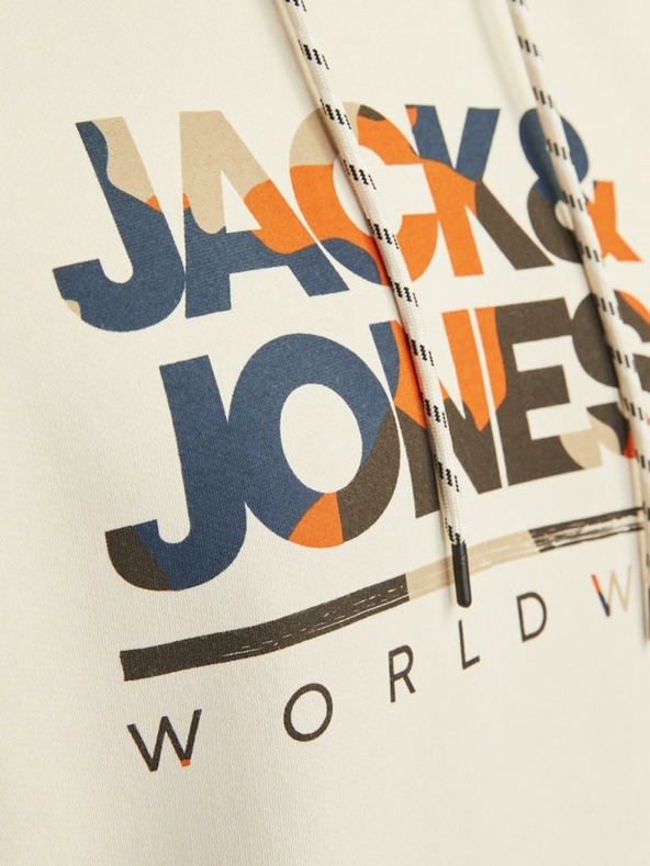 Jack & Jones Béžová pánská mikina s kapucí Jack & Jones