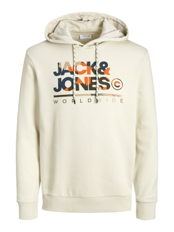 Jack & Jones Béžová pánská mikina s kapucí Jack & Jones