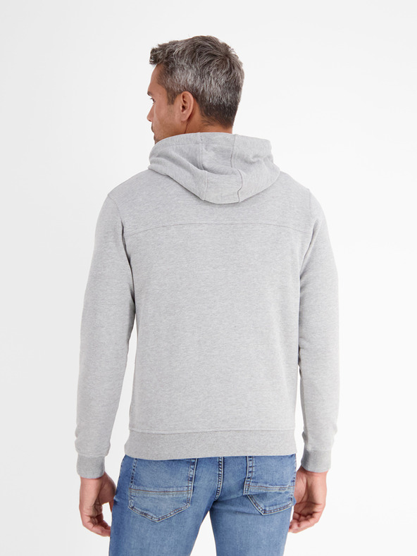 LERROS Šedá pánská mikina s kapucí LERROS