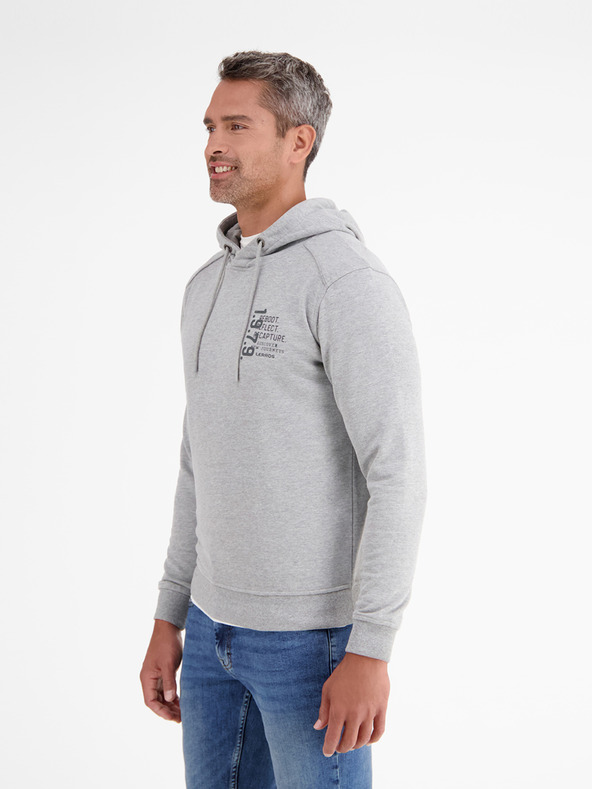 LERROS Šedá pánská mikina s kapucí LERROS