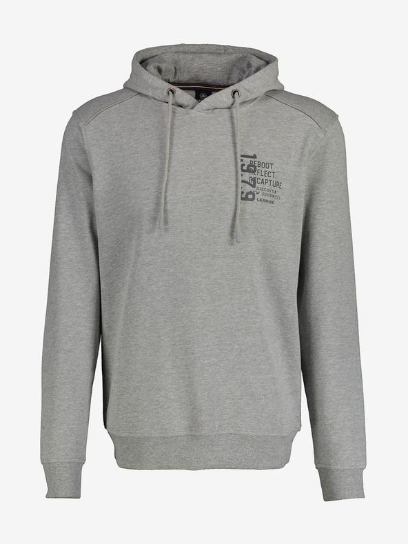 LERROS Šedá pánská mikina s kapucí LERROS