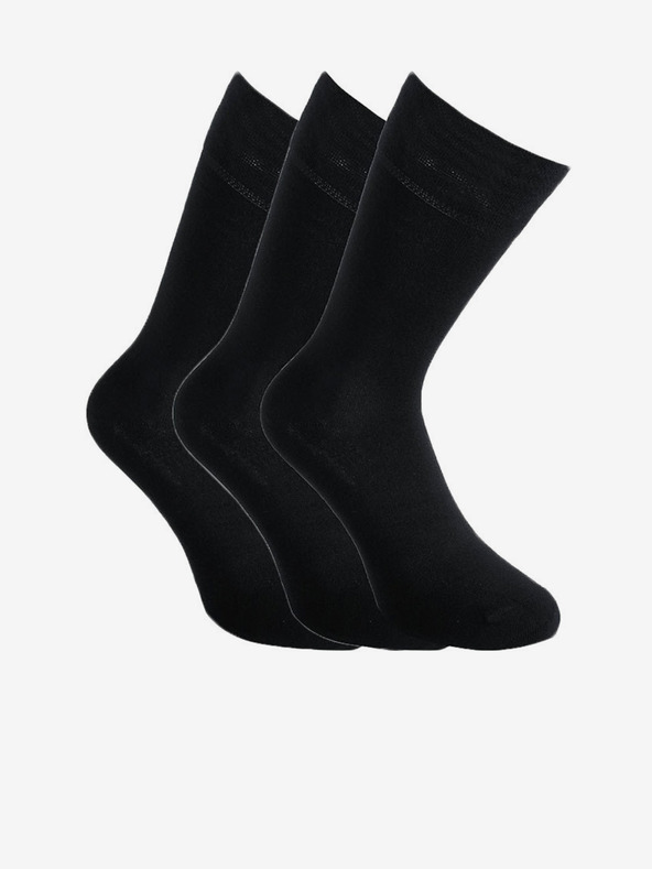 Styx 3PACK ponožky Styx vysoké bambusové černé