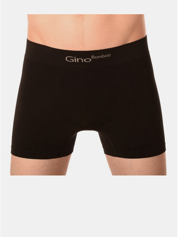 gino Pánské boxerky Gino bezešvé bambusové černé