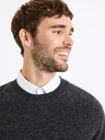 Celio Tmavě šedý pánský vlněný svetr Celio Cevlna