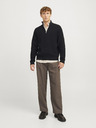 Jack & Jones Černý pánský svetr se zipem Jack & Jones