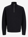 Jack & Jones Černý pánský svetr se zipem Jack & Jones