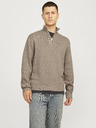Jack & Jones Béžový pánský svetr se zipem Jack & Jones