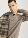 Jack & Jones Béžový pánský svetr se zipem Jack & Jones