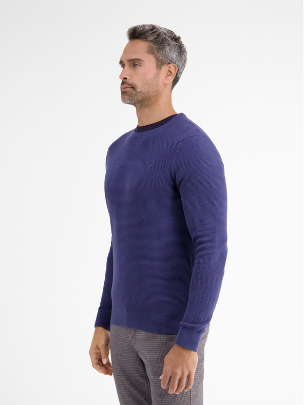 LERROS Tmavě modrý pánský basic svetr LERROS
