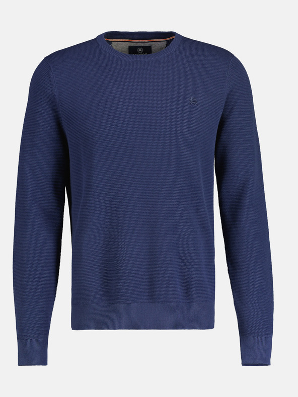 LERROS Tmavě modrý pánský basic svetr LERROS