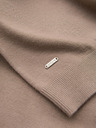 Ombre Clothing Pánský pletený poloviční rolák s viskózou - tmavě béžový V3 OM-SWTN-0125 Ombre Clothing