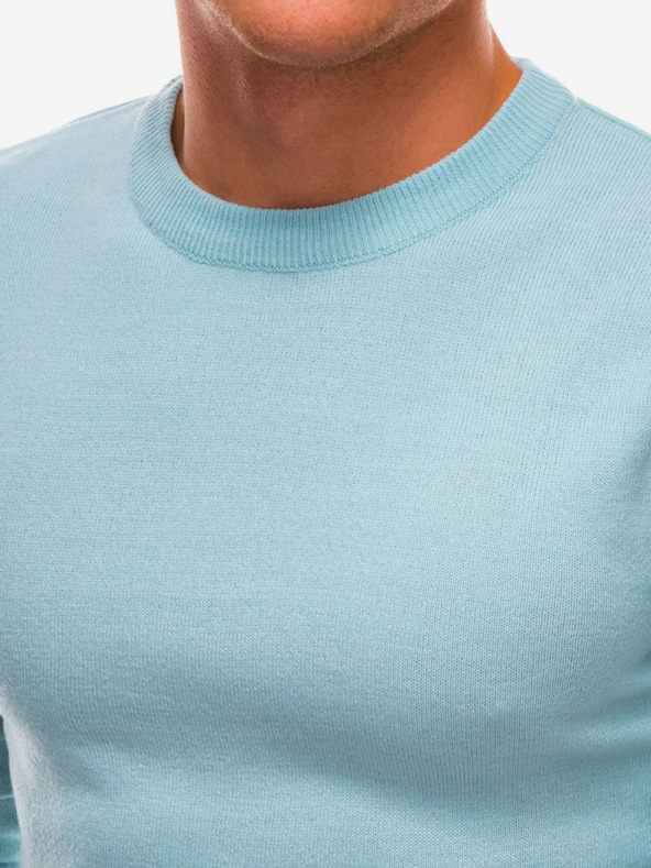 Ombre Clothing Světle modrý pánský basic svetr Ombre Clothing