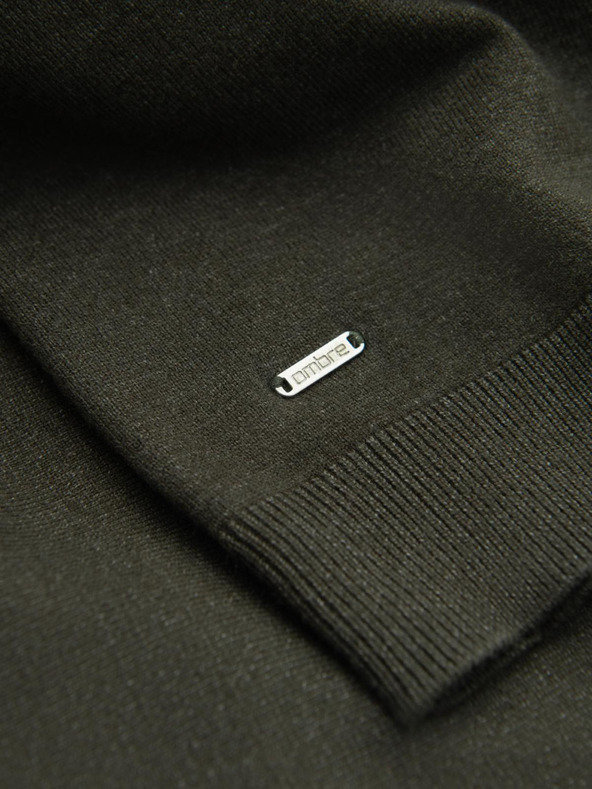 Ombre Clothing Pánský pletený pologolf s viskózou - tmavě šedý V5 OM-SWTN-0125 Ombre Clothing