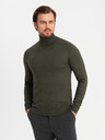 Ombre Clothing Pánský pletený rolák s viskózou - tmavě šedý V5 OM-SWTN-0127 Ombre Clothing