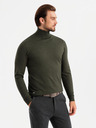 Ombre Clothing Pánský pletený rolák s viskózou - tmavě šedý V5 OM-SWTN-0127 Ombre Clothing