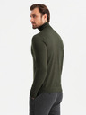 Ombre Clothing Pánský pletený rolák s viskózou - tmavě šedý V5 OM-SWTN-0127 Ombre Clothing