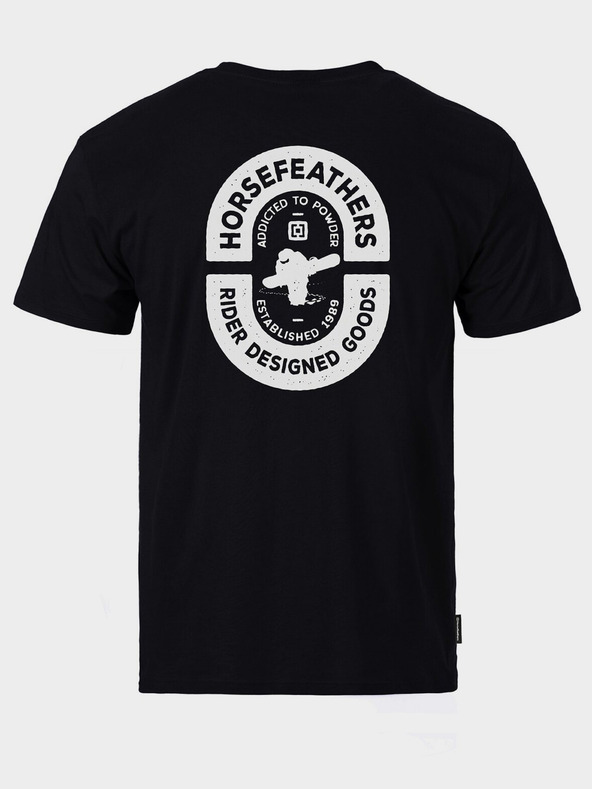 Horsefeathers Triko Powder Badge II - black velikost L HORSEFEATHERS