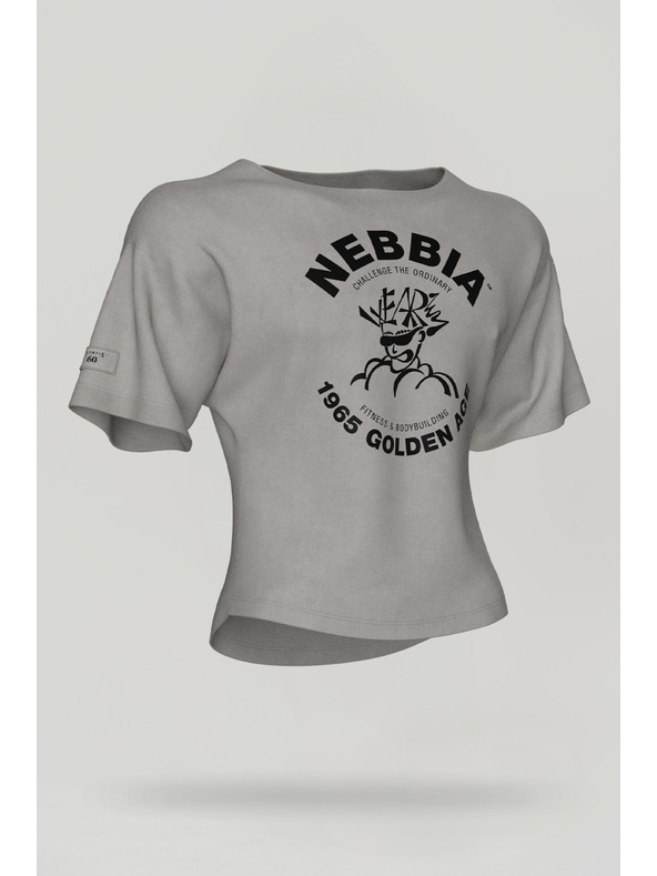 Nebbia Washed bavlnený rag top GOLDEN AGE 788 M,light grey