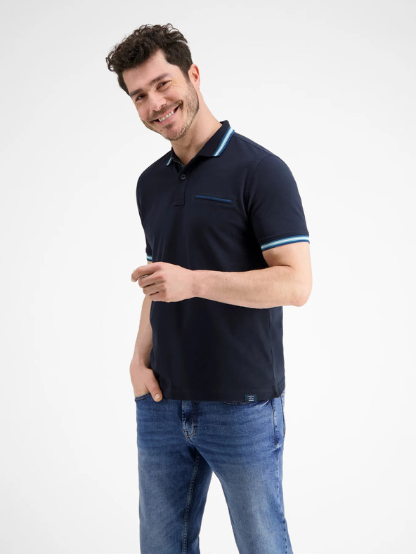 LERROS Tmavě modré pánské polo tričko LERROS